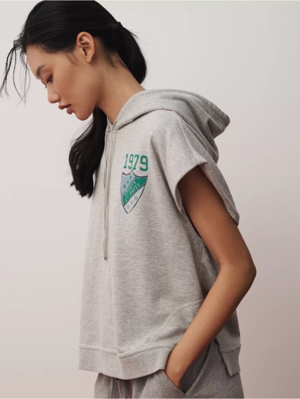 Daily Practice by Anthropologie Team Spirit Sleeveless Hooded Sweatshirt - Picture 2 of 8